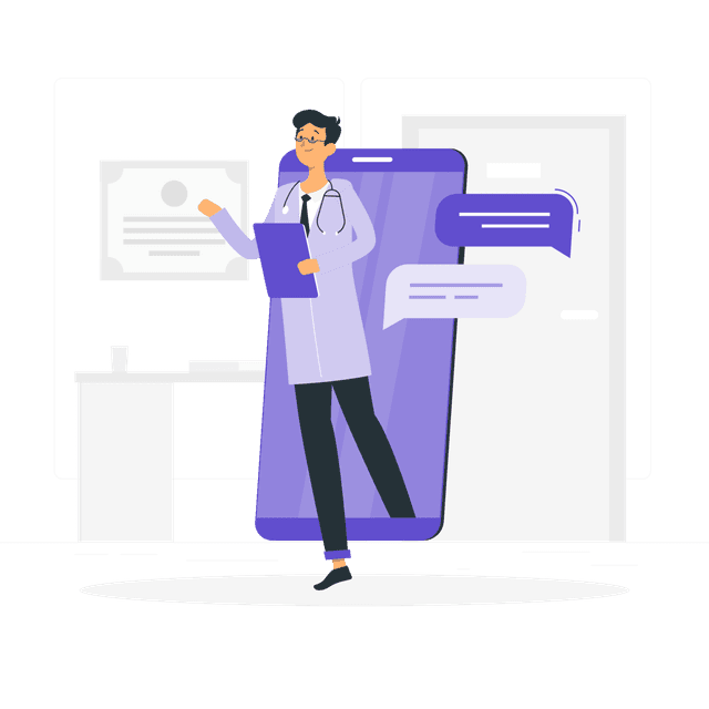 Médecin qui utilise un chatbot